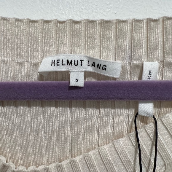 NWT Helmut Lang Off The Shoulder Cream Ribbed Top - Picture 1 of 5